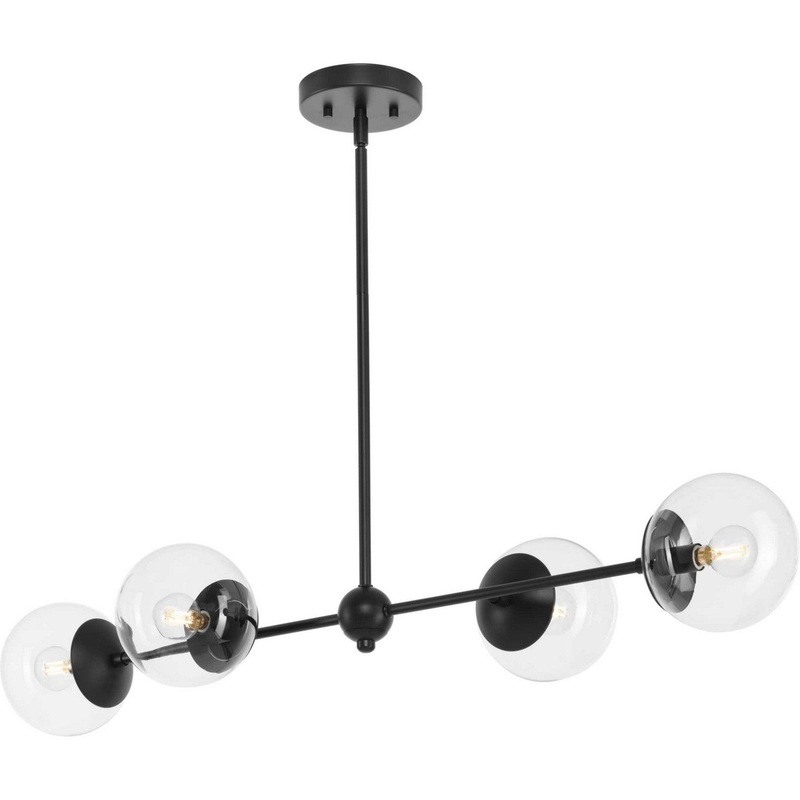 Atwell Four Light Island Pendant in Matte Black