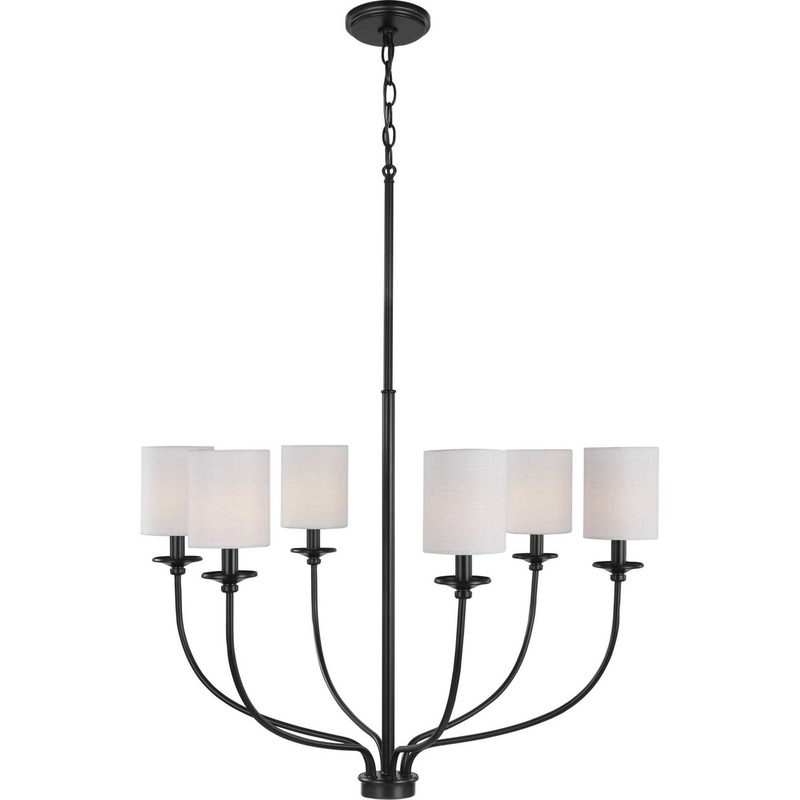 Bonita Six Light Foyer Chandelier in Black