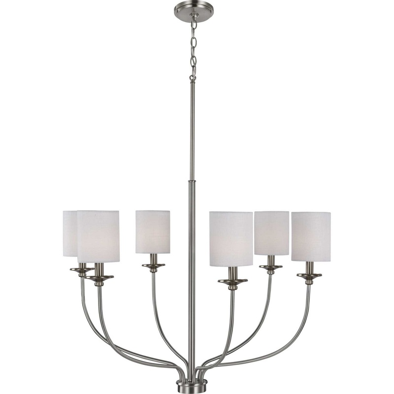 Bonita Six Light Foyer Chandelier in Brushed Nickel
