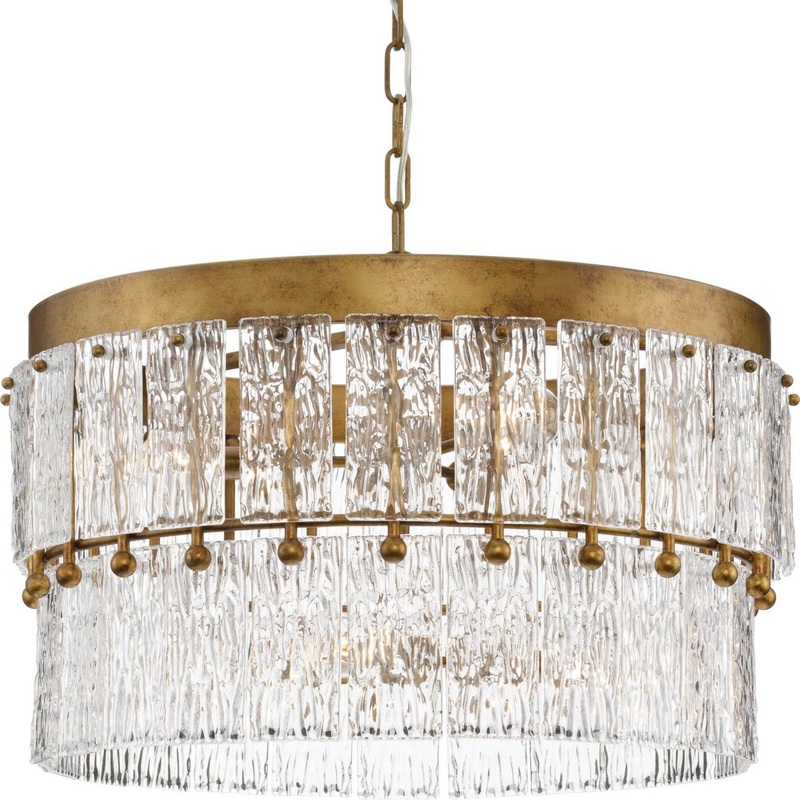 Chevall Six Light Chandelier in Gold Ombre