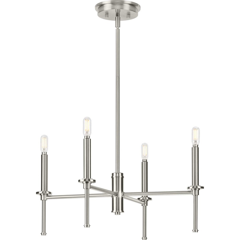 Elara Four Light Chandelier in Brushed Nickel