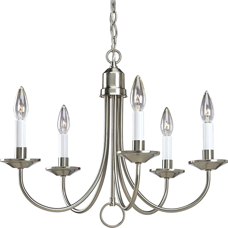 Five Light Five Light Chandelier in Brushed Nickel