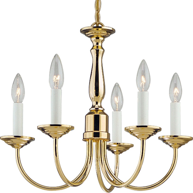 Five Light Five Light Chandelier in Polished Brass