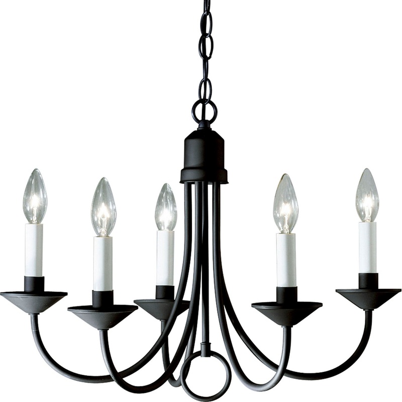 Five Light Five Light Chandelier in Textured Black