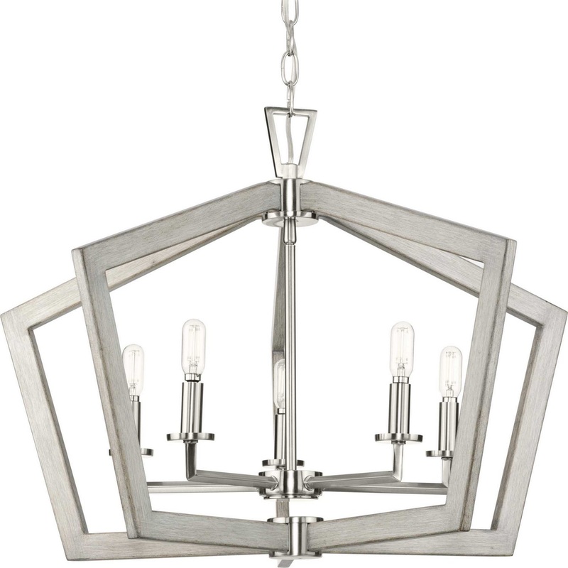 Galloway Five Light Chandelier in Brushed Nickel