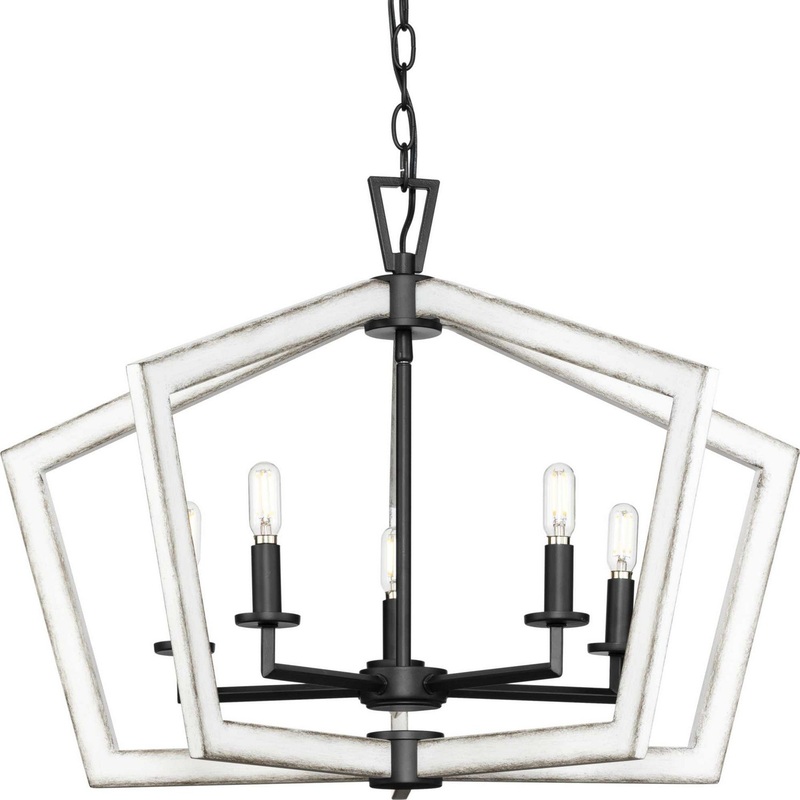 Galloway Five Light Chandelier in Matte Black