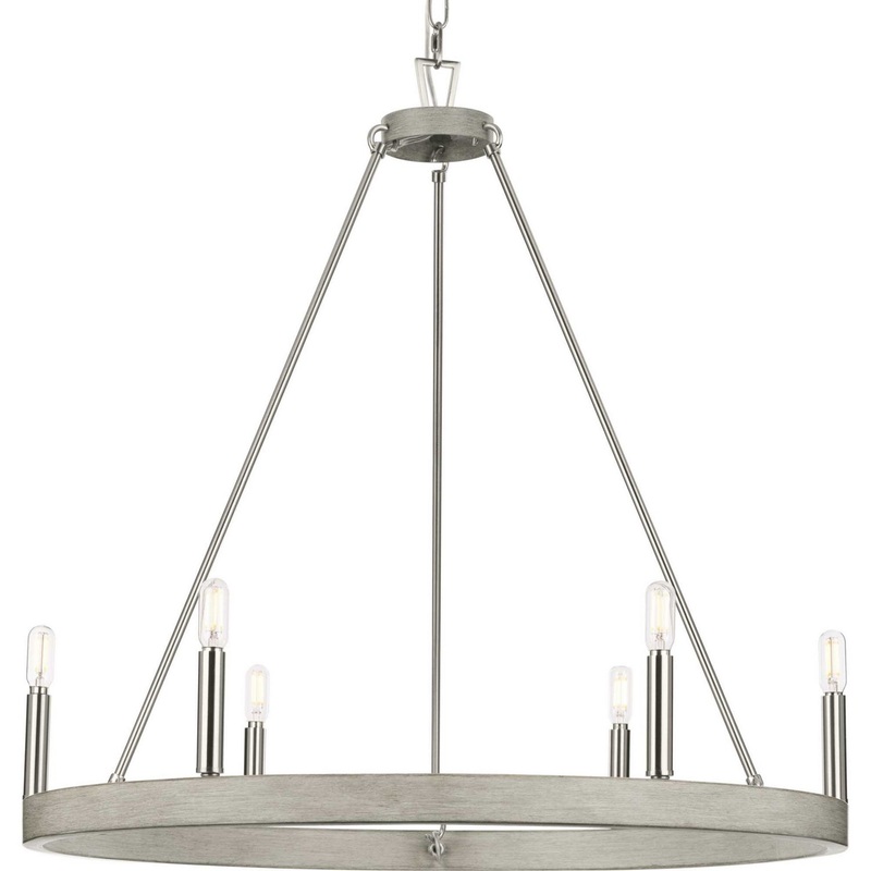 Galloway Six Light Chandelier in Brushed Nickel