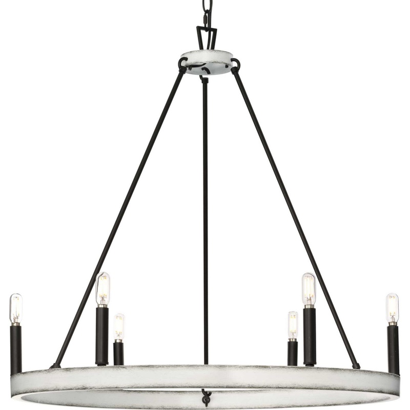 Galloway Six Light Chandelier in Matte Black
