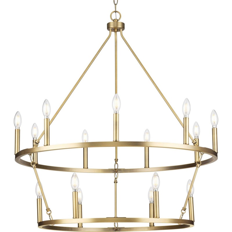 Gilliam 15 Light Chandelier in Vintage Brass