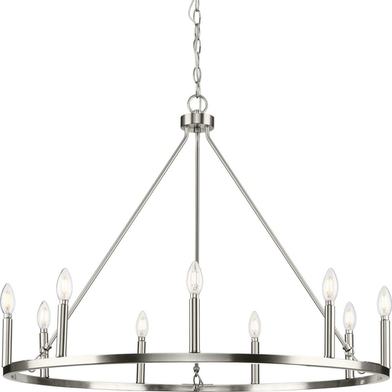 Gilliam Nine Light Chandelier in Brushed Nickel