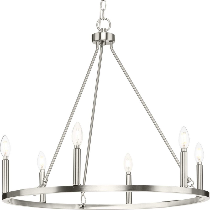 Gilliam Six Light Chandelier in Brushed Nickel