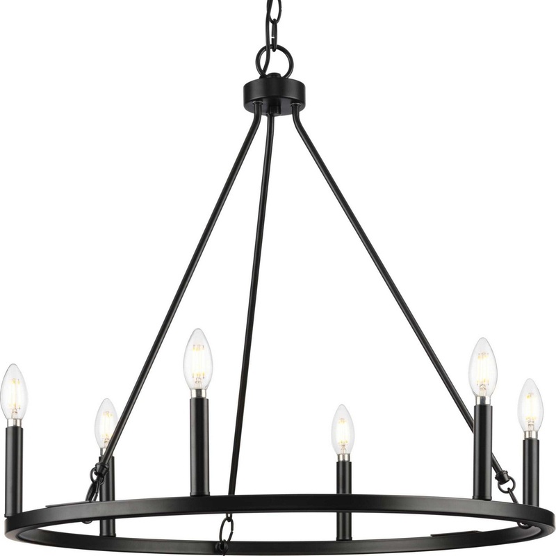 Gilliam Six Light Chandelier in Matte Black