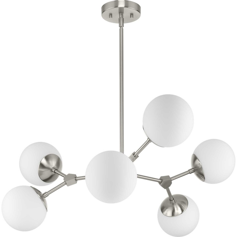 Haas Six Light Chandelier in Brushed Nickel