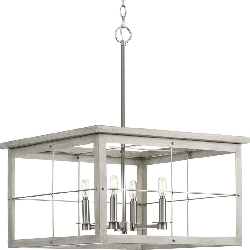 Hedgerow Four Light Chandelier in Brushed Nickel