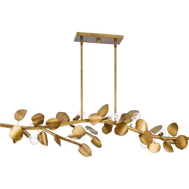 Laurel Seven Light Island Pendant in Gold Ombre