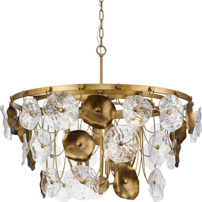 Loretta Nine Light Chandelier in Gold Ombre