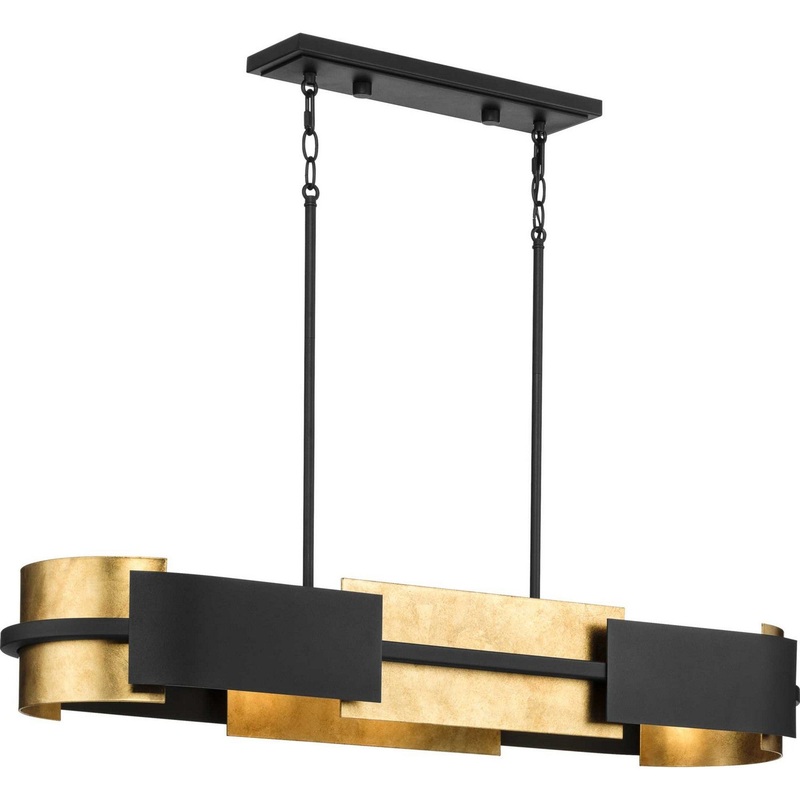 Lowery Four Light Linear Chandelier in Black