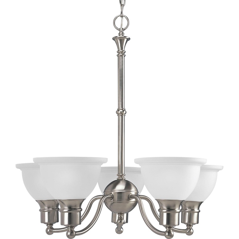 Madison Five Light Chandelier in Brushed Nickel