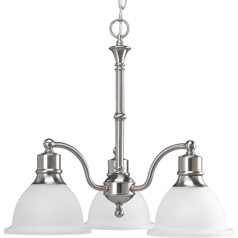 Madison Three Light Chandelier in Brushed Nickel