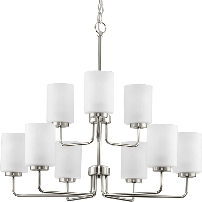 Merry Nine Light Chandelier in Brushed Nickel
