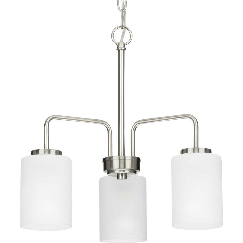 Merry Three Light Chandelier in Brushed Nickel