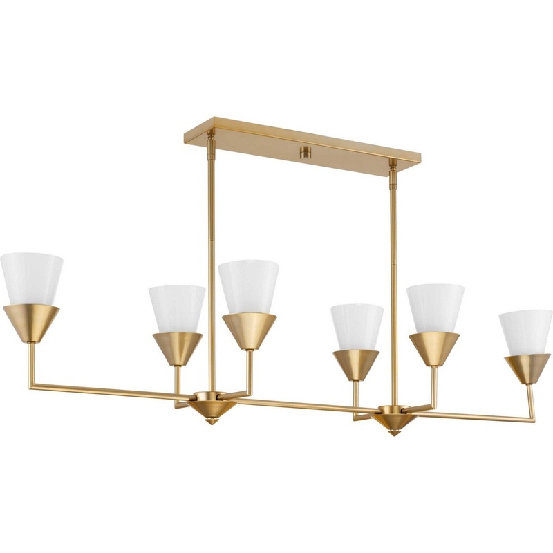 Pinellas Six Light Island Pendant in Soft Gold