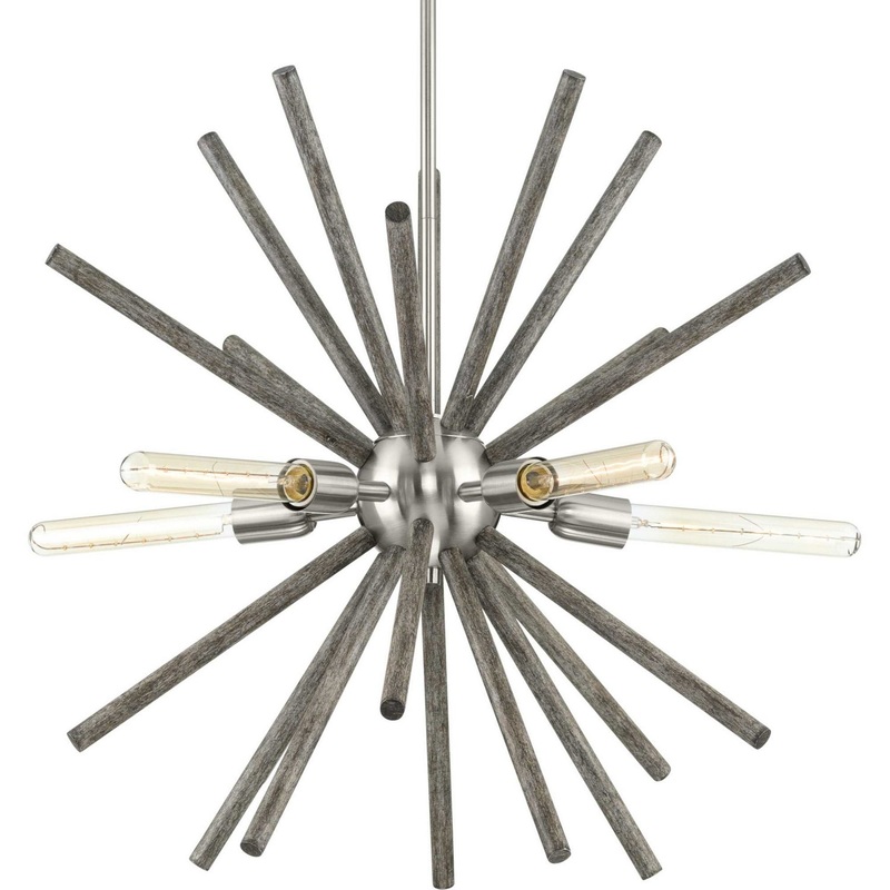 Thorpe Five Light Chandelier in Brushed Nickel