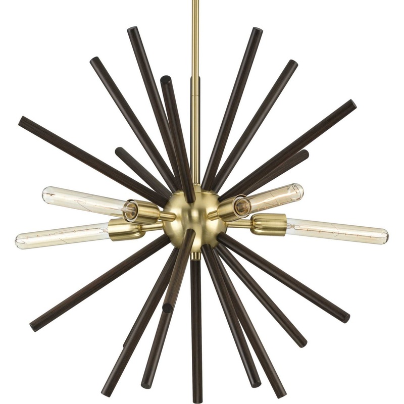 Thorpe Five Light Chandelier in Satin Brass