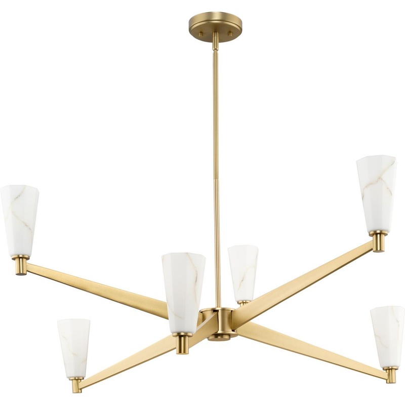 Tosca Six Light Chandelier in Brushed Bronze