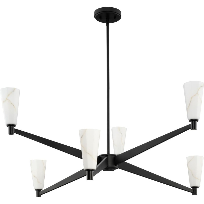 Tosca Six Light Chandelier in Matte Black