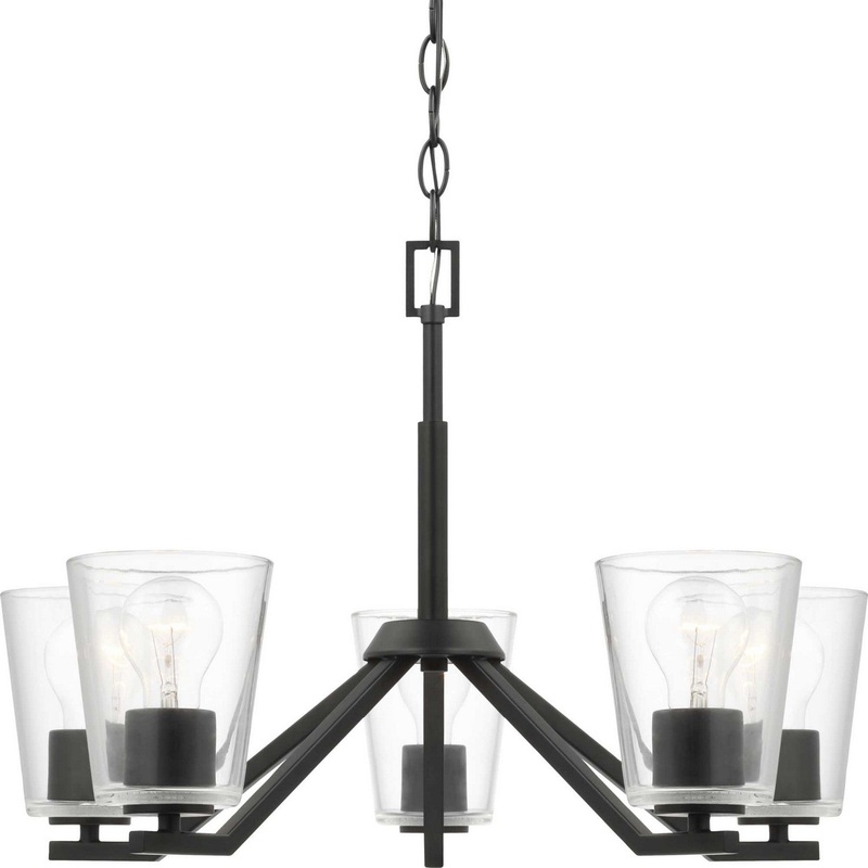 Vertex Five Light Chandelier in Matte Black
