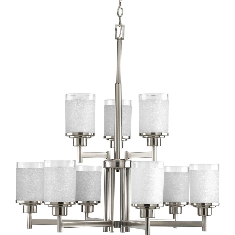 Alexa Nine Light Chandelier in Brushed Nickel