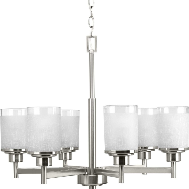 Alexa Six Light Chandelier in Brushed Nickel