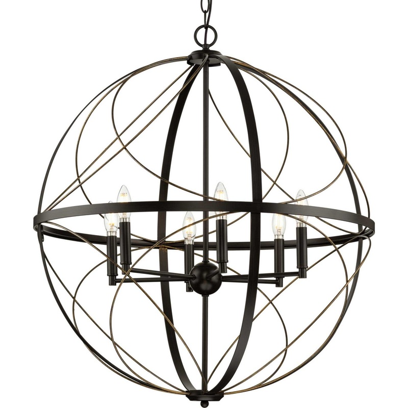 Brandywine Six Light Pendant in Antique Bronze