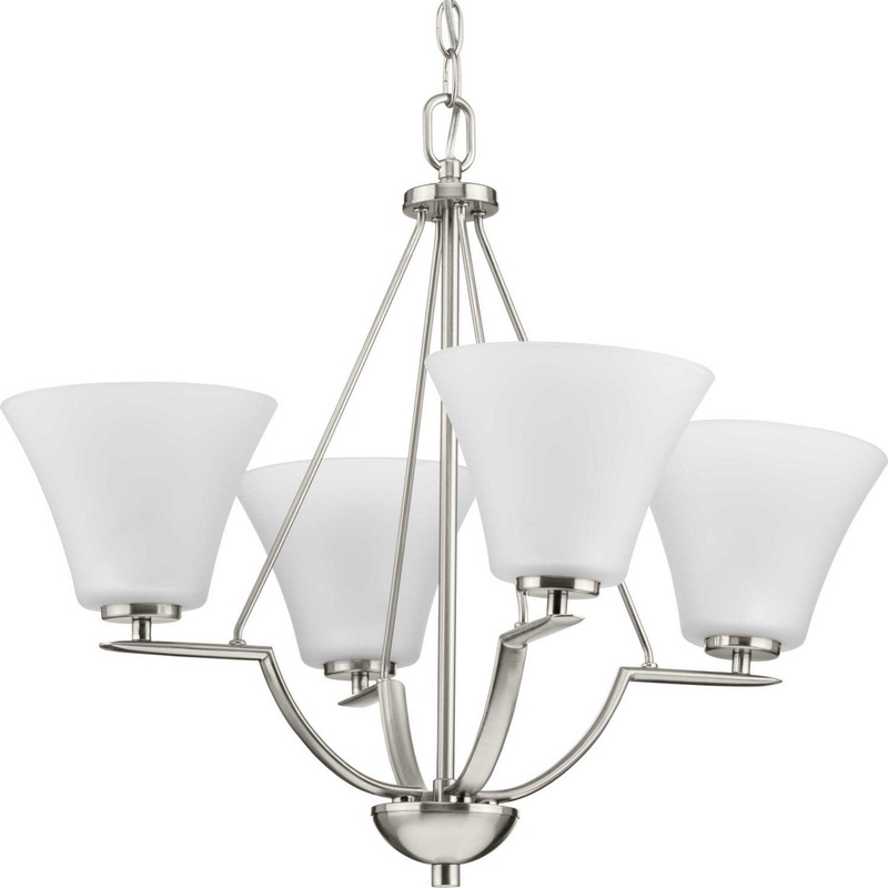 Bravo Four Light Chandelier in Brushed Nickel
