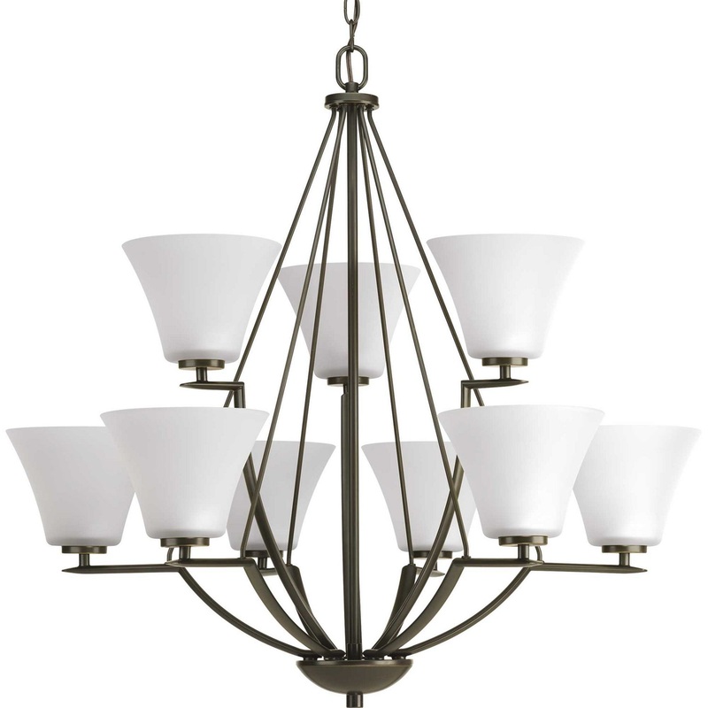 Bravo Nine Light Chandelier in Antique Bronze