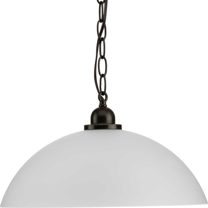 Classic Dome Pendant One Light Pendant in Antique Bronze
