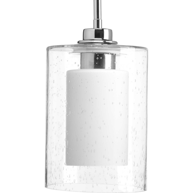 Double Glass One Light Pendant in Polished Chrome