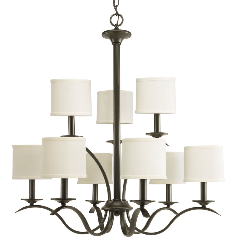 Inspire Nine Light Chandelier in Antique Bronze