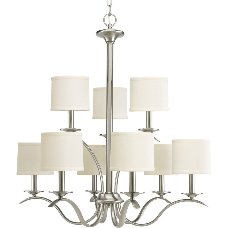 Inspire Nine Light Chandelier in Brushed Nickel