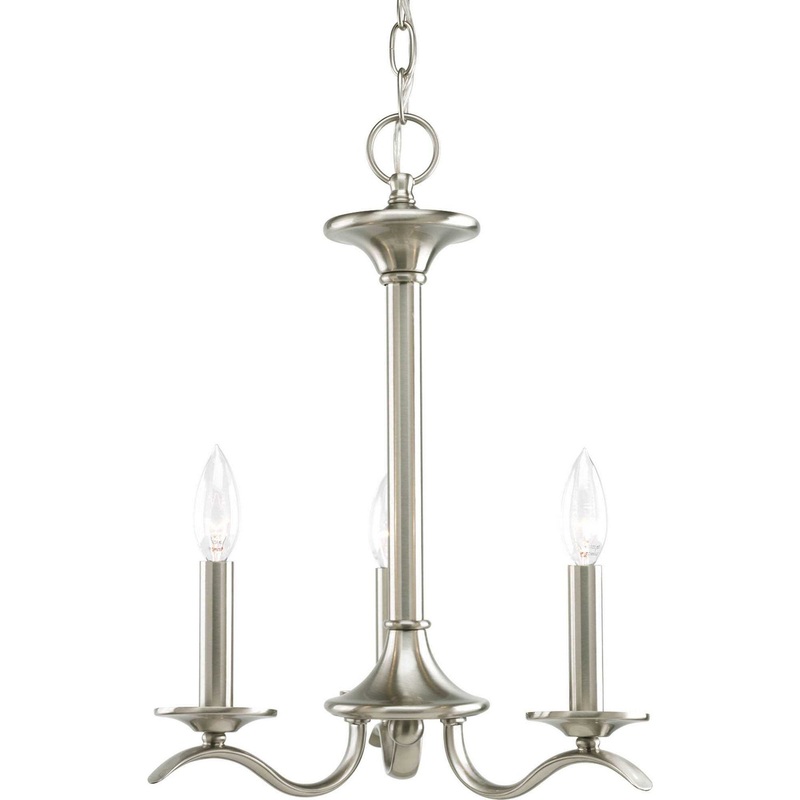 Inspire Three Light Chandelier in Brushed Nickel