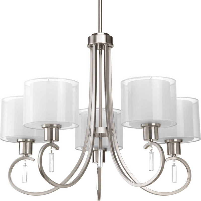Invite Five Light Chandelier in Brushed Nickel
