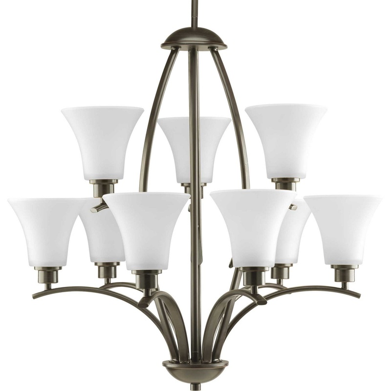 Joy Nine Light Chandelier in Antique Bronze