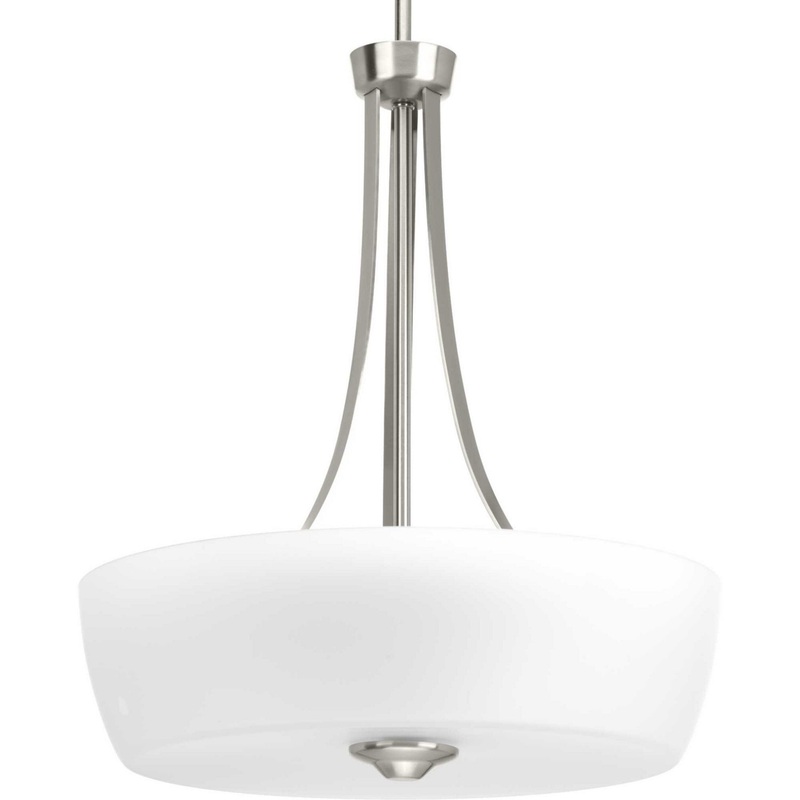 Leap Three Light Inverted Pendant in Brushed Nickel