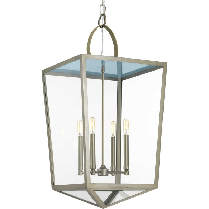Point Dume-Shearwater Four Light Foyer Pendant in Antique Nickel