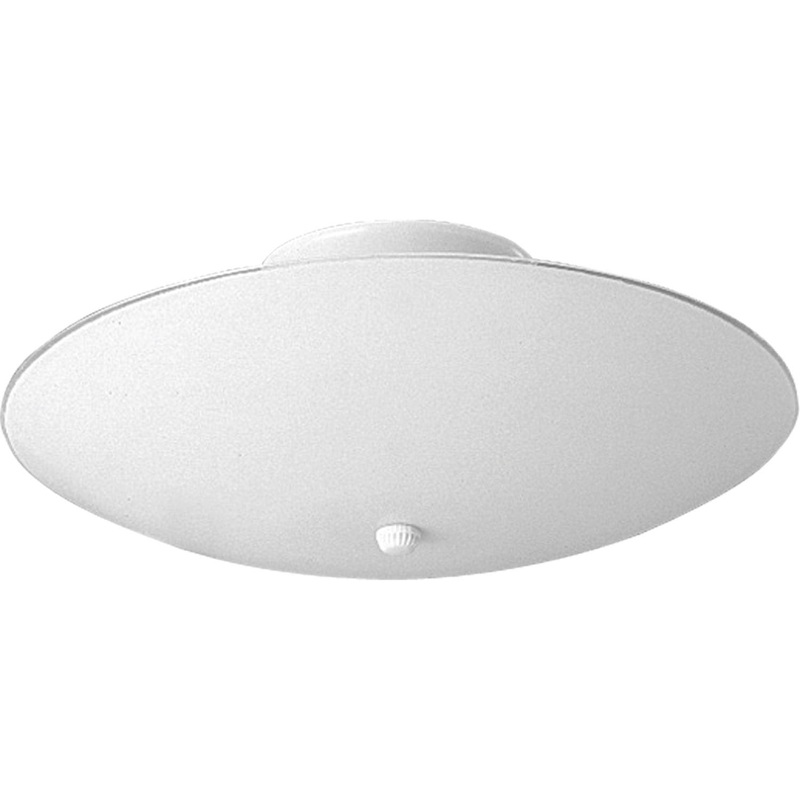 Round Glass Two Light Flush Mount in White