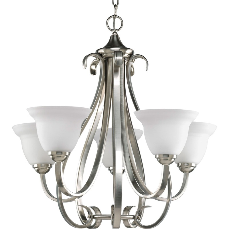 Torino Five Light Chandelier in Brushed Nickel