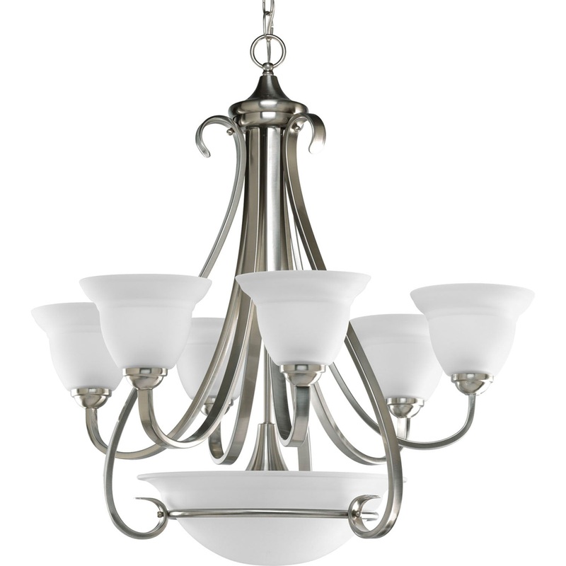 Torino Six Light Chandelier in Brushed Nickel