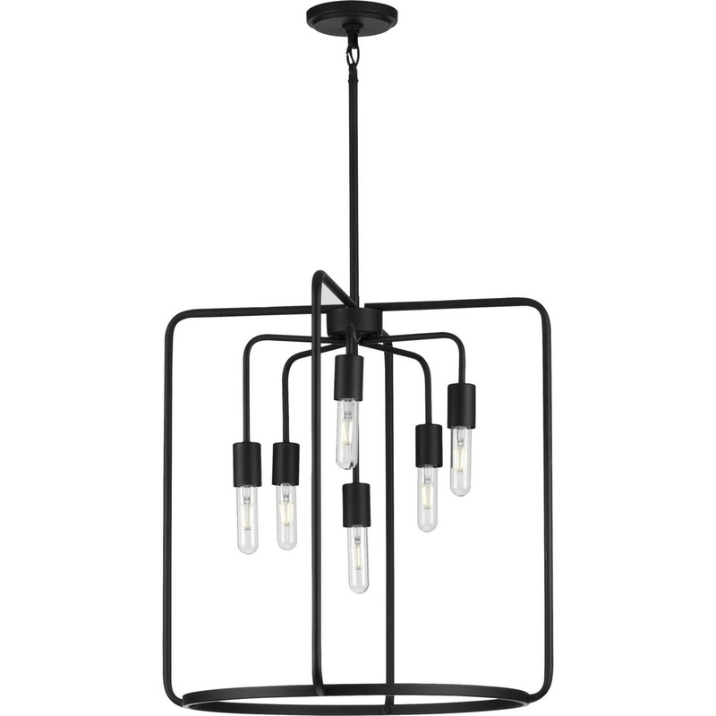 Bonn Six Light Pendant in Black
