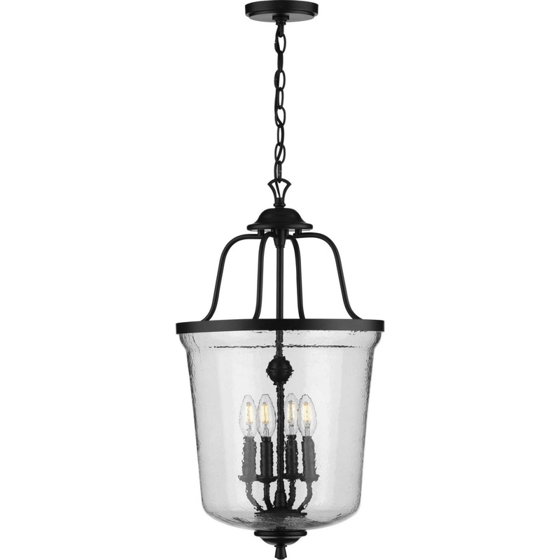 Bowman Four Light Foyer Pendant in Black